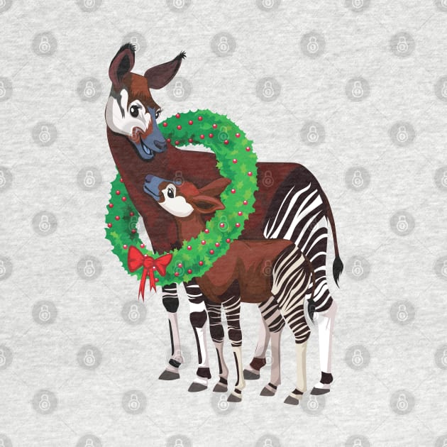 Okapi Family Wreath by Peppermint Narwhal